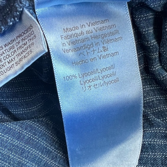 J. Crew Denim Seaside Short in Stripe Blue Women's Drawstring Shorts Size Medium - Picture 5 of 6